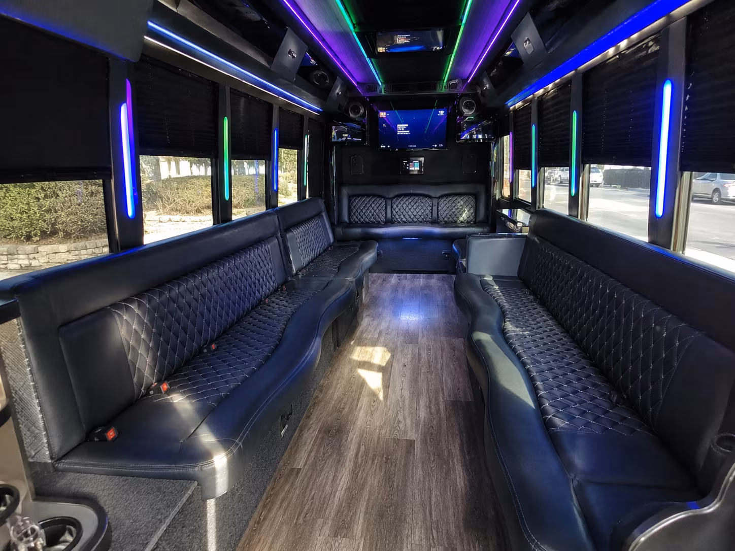pasadena 15 passenger party bus interior