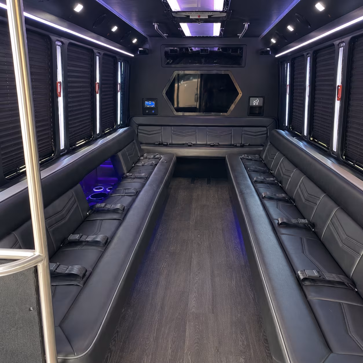 pasadena 18 passenger party bus interior