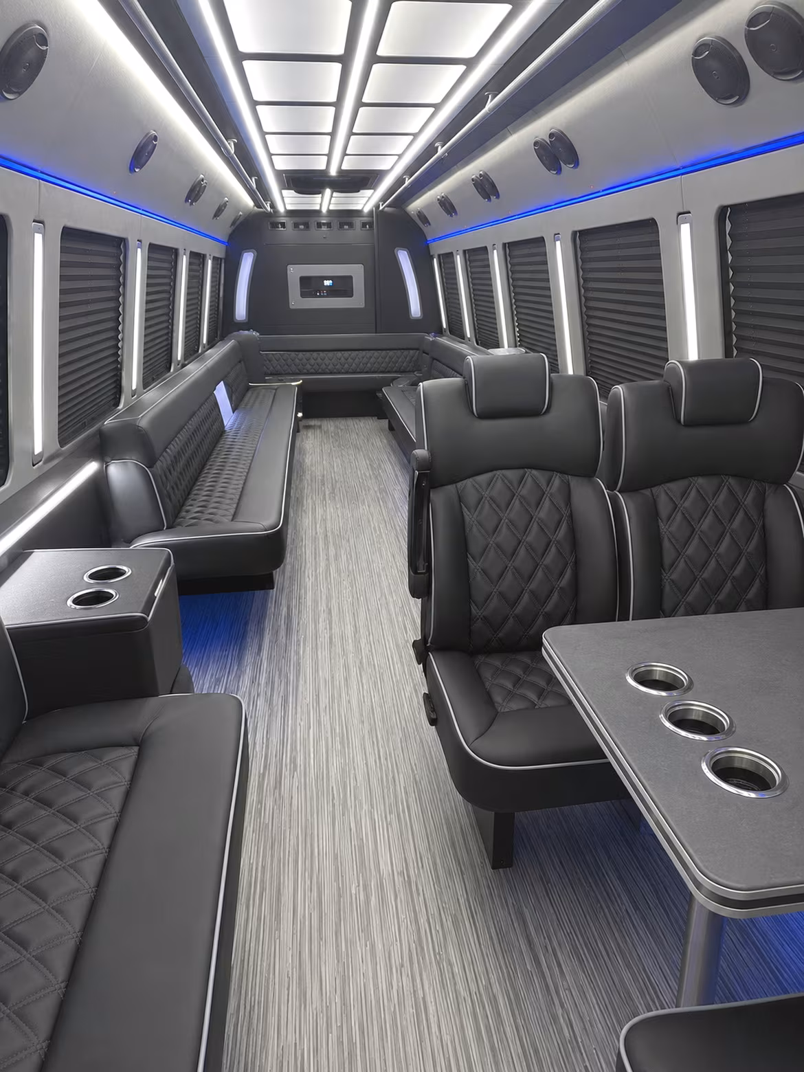 pasadena 25 passenger party bus inside