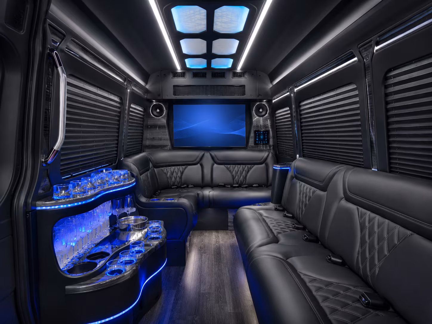 pasadena 30 passenger party bus interior