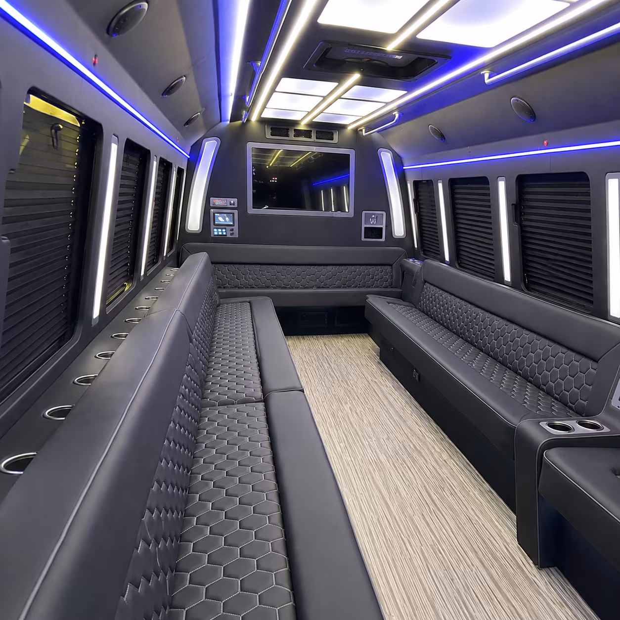 pasadena 40 passenger party bus inside