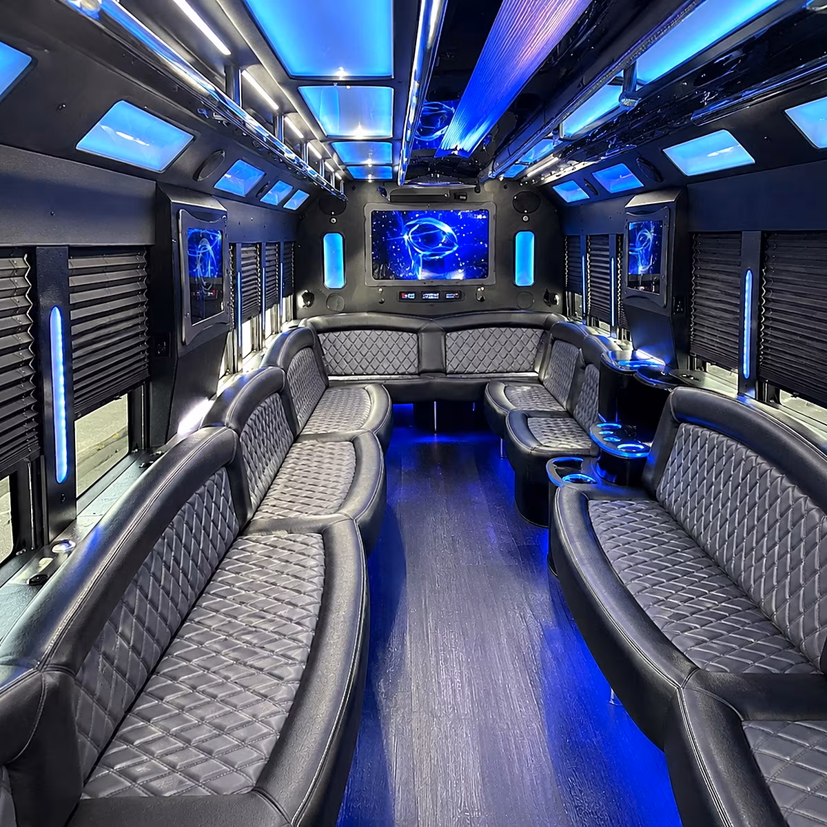pasadena 50 passenger party bus interior